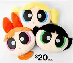 Kmart Powerpuff Girls head-shaped plush pillows offer