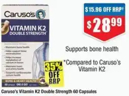 Chemist Warehouse Carusos Vitamin K2 Double Strength offer