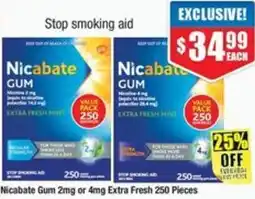 Chemist Warehouse Nicabate Gum or Extra Fresh offer