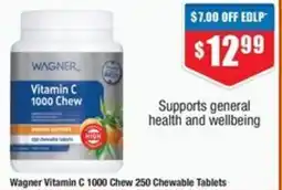 Chemist Warehouse Wagner Vitamin C 1000 Chew 250 Chewable Tablets offer