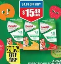 Chemist Warehouse Panadol Children 1-5 Years offer