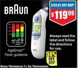 Chemist Warehouse Braun Thermoscan 7+ Ear Thermometer offer