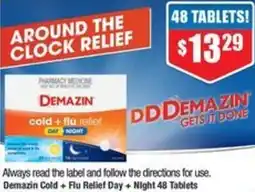 Chemist Warehouse Demazin Cold+ Flu Relief Day + Night 48 Tablets offer