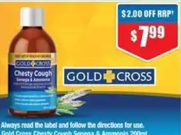 Chemist Warehouse Gold Cross Chesty Cough Senega & Ammonia offer