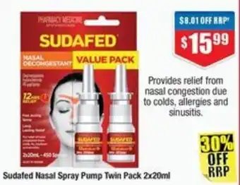 Chemist Warehouse Sudafed Nasal Spray Pump Twin Pack offer
