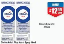 Chemist Warehouse Otrivin Adult Plus Nasal Spray offer