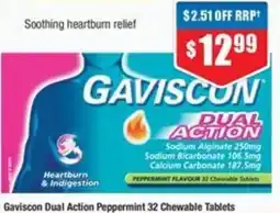 Chemist Warehouse Gaviscon Dual Action Peppermint 32 Chewable Tablets offer