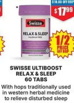 Chemist Warehouse Swisse ultiboost relax & sleep 60 tabs offer