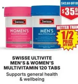 Chemist Warehouse Swisse ultivite men's & women's multivitamin 120 tabs offer