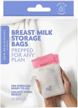 healthylife New Beginnings Breast Milk Storage Bags 25 Pieces offer