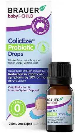 healthylife Brauer Baby & Child Coliceze Probiotic Drops for Infants offer