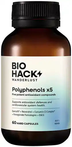 healthylife Biohack Wanderlust Polyphenols x5 60 Capsules offer