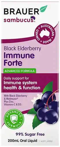 healthylife Brauer Sambucus Black Elderberry Adult Immune Forte Liquid offer