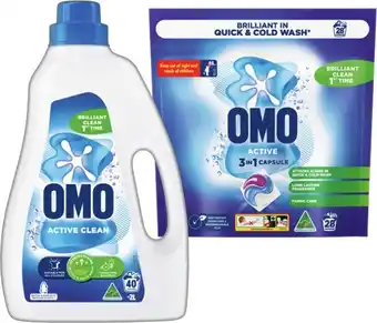 IGA OMO Laundry Capsules Liquid or Powder offer