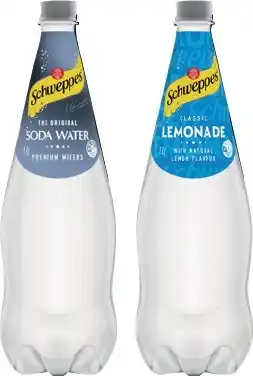IGA Schweppes Mixers, Soft Drink or Natural Mineral Water 1.1 Litre Selected Varieties offer
