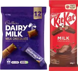IGA Nestlé Chocolate Block 118-180g or Cadbury Share Pack 120-180g Selected Varieties offer