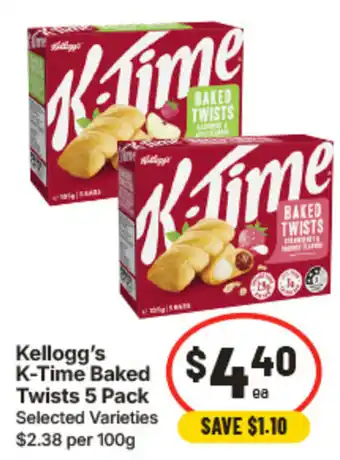 IGA Kelloggs K Time Baked Twists offer