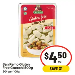 IGA San Remo Gluten Free Gnocchi offer