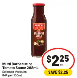 IGA Mutti Barbecue or Tomato Sauce offer