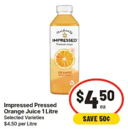 IGA Impressed Pressed Orange Juice offer