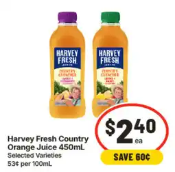 IGA Harvey Fresh Country Orange Juice offer