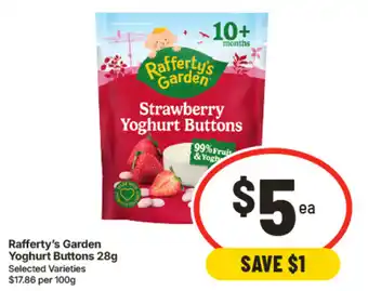 IGA Raffertys Garden Yoghurt Buttons offer