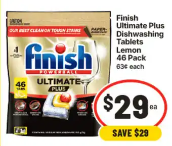IGA Finish Ultimate Plus Dishwashing Tablets Lemon offer