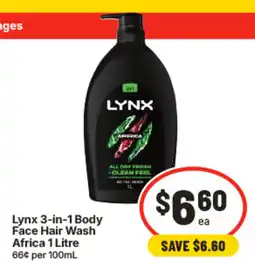 IGA Lynx 3 in 1 Body Face Hair Wash Africa offer