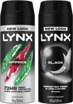 IGA Lynx Deodorant Body Spray or Antiperspirant 165mL Selected Varieties offer