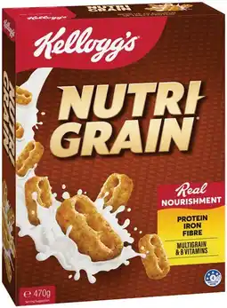 IGA Kelloggʼs Nutri-Grain 470g, Coco Pops 535g or Special K Original 500g offer