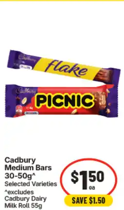 IGA Cadbury Medium Bars offer