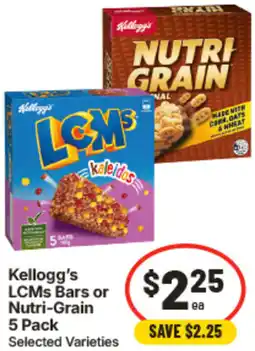 IGA Kelloggs LCMs Bars or Nutri Grain offer