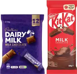 IGA Nestlé Chocolate Block 118-180g or Cadbury Share Pack 120-180g Selected Varieties offer