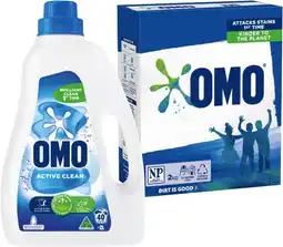 IGA OMO Laundry Liquid 2 Litre or Powder 2kg Selected Varieties offer
