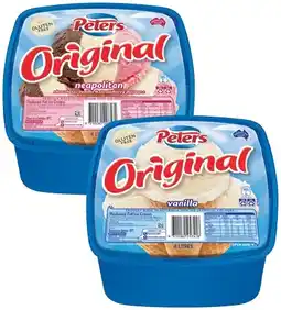 IGA Peters Original Ice Cream Selected Varieties offer