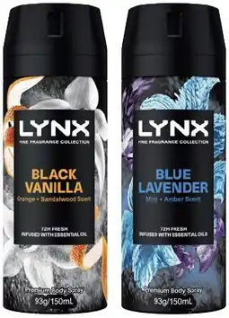 IGA Lynx Fine Fragrance Collection Premium Body Spray Selected Varieties offer