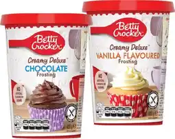 IGA Betty Crocker Creamy Deluxe Frosting 400g or Devil’s Food Cake Mix 540g Selected Varieties offer