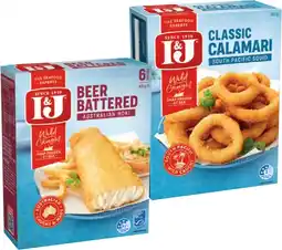 IGA I&J Calamari 360g or Beer Battered Australian Hoki 425g Selected Varieties offer