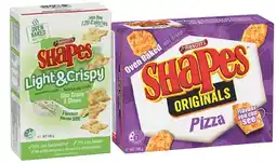 IGA Arnott’s Shapes 130-190g, Light & Crispy 120g or Savoy Minis Crackers 170g Selected Varieties offer