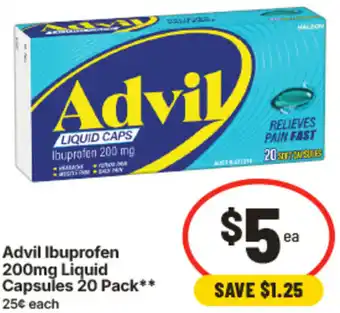 IGA Advil Ibuprofen Liquid Capsules offer