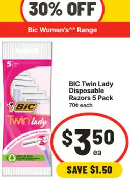 IGA BIC Twin Lady Disposable Razors offer