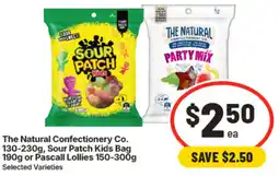 IGA The Natural Confectionery Co Sour Patch Kids Bag or Pascall Lollies offer