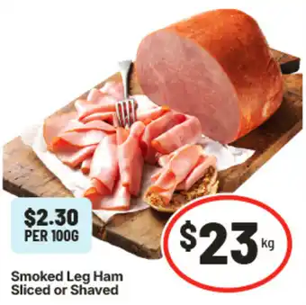 IGA Smoked Leg Ham Sliced or Shaved offer