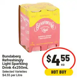 IGA Bundaberg Refreshingly Light Sparkling Drink offer
