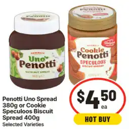 IGA Penotti Uno Spread or Cookie Speculoos Biscuit Spread offer