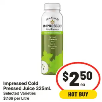 IGA Impressed Cold Pressed Juice offer