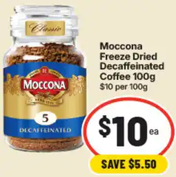 IGA Moccona Freeze Dried Decaffeinated Coffee offer