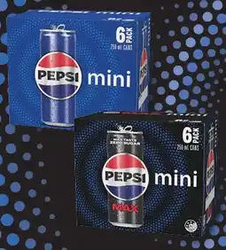 IGA Pepsi, Solo or Schweppes Mini Cans 6x250mL Selected Varieties offer