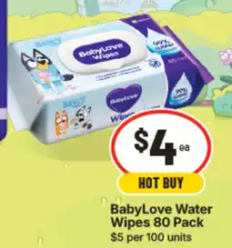 IGA BabyLove Water Wipes offer