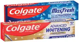 IGA Colgate Advanced Whitening or MaxFresh Toothpaste 120‑200g Selected Varieties offer